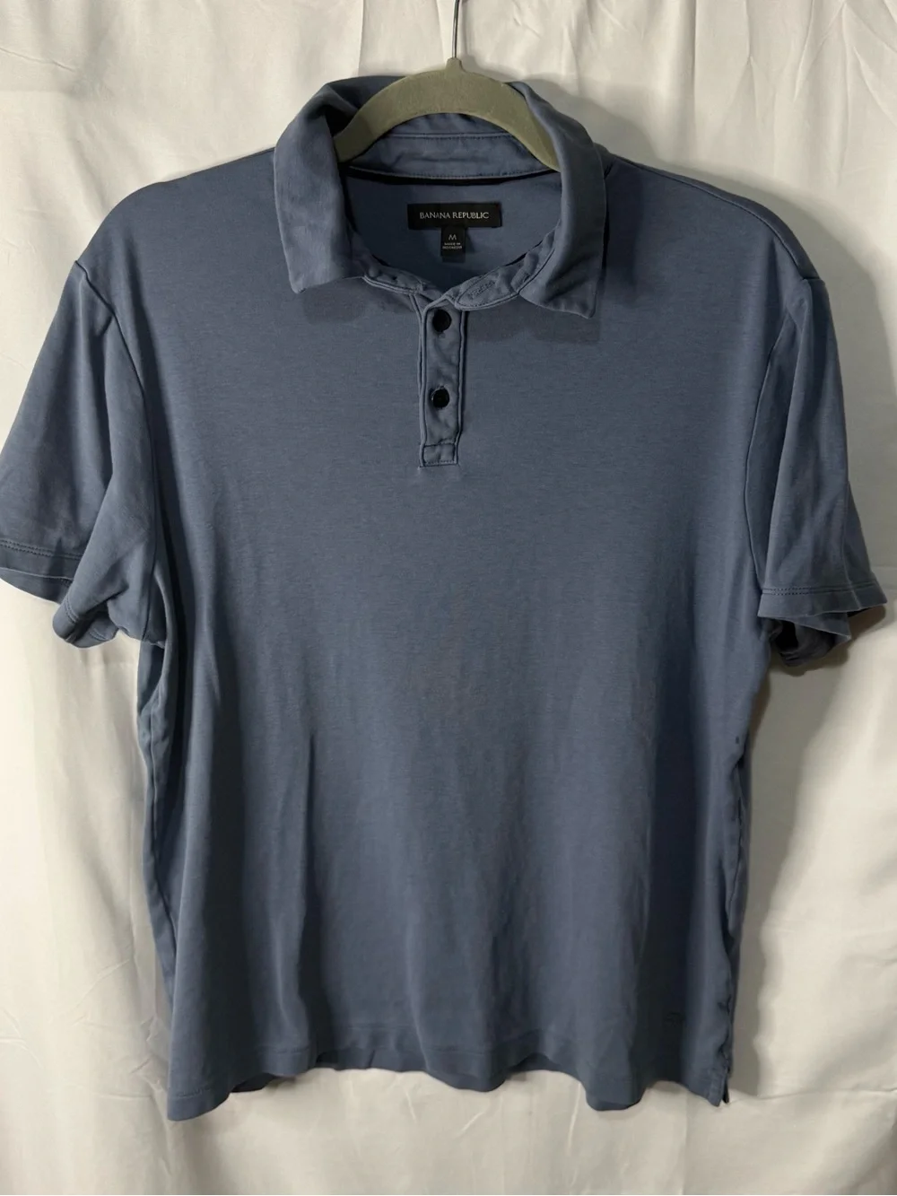 Banana Republic Men's Slate Blue Short-Sleeve Polo